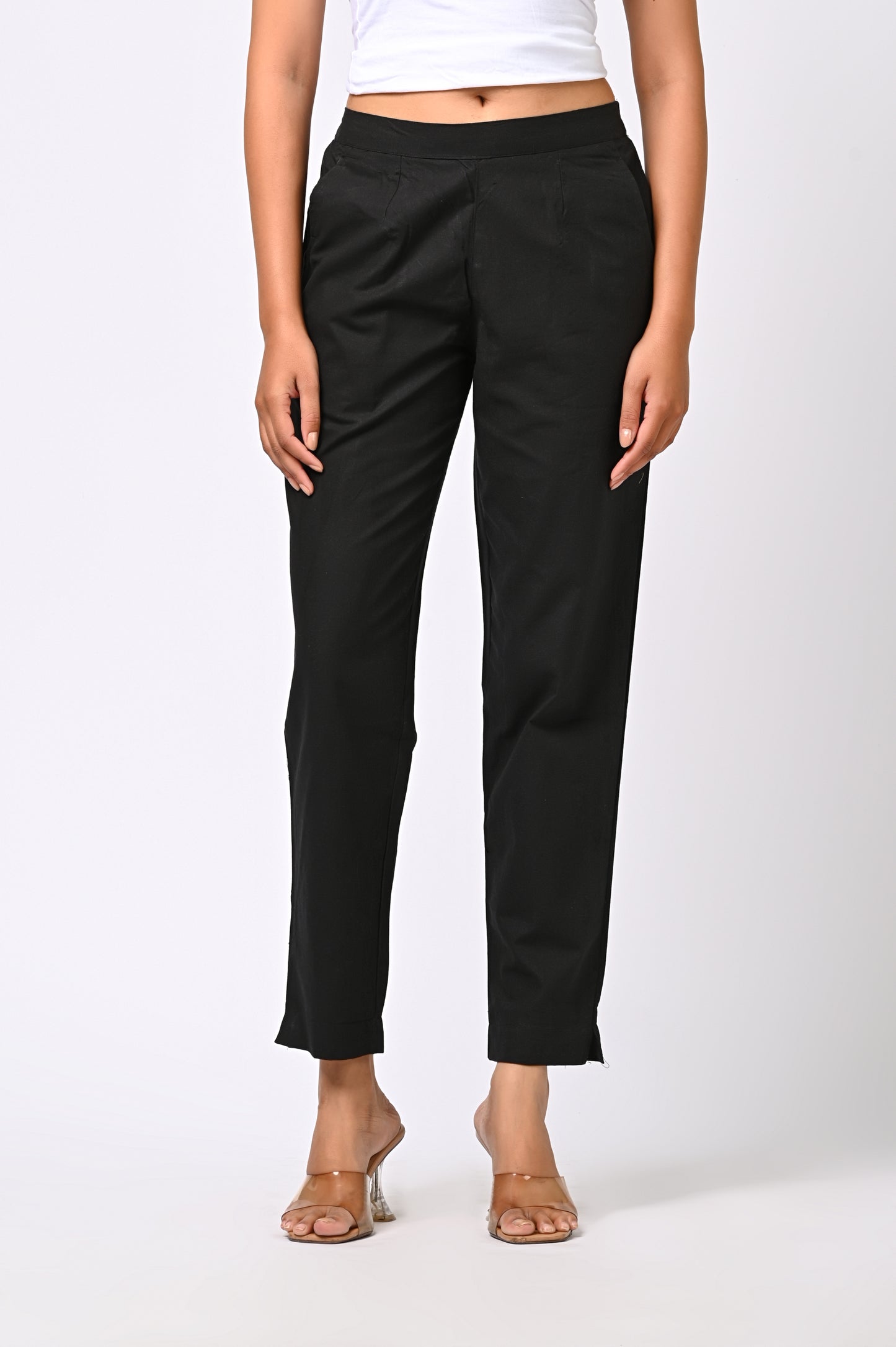 BLACK COTTON PANT FOR WOMEN