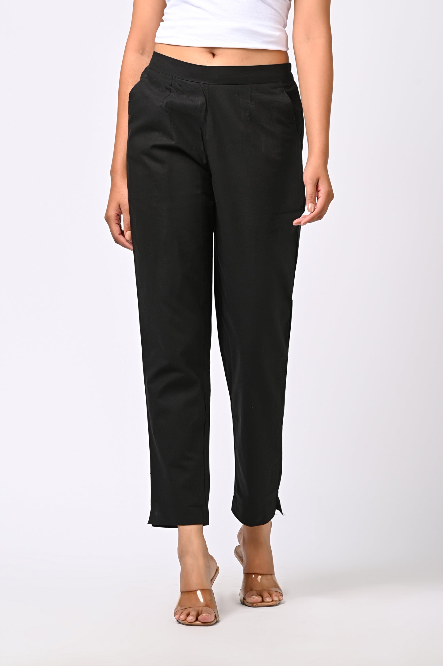 BLACK COTTON PANT FOR WOMEN