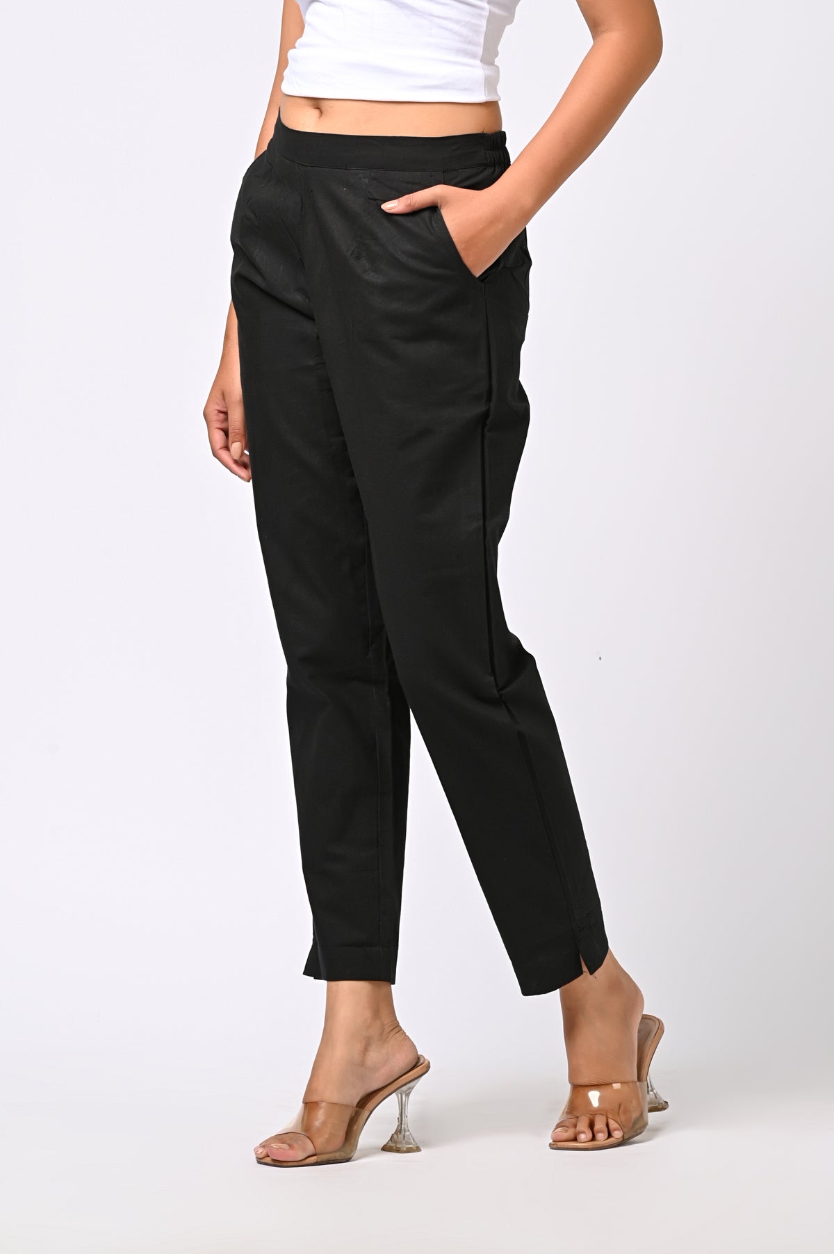 BLACK COTTON PANT FOR WOMEN