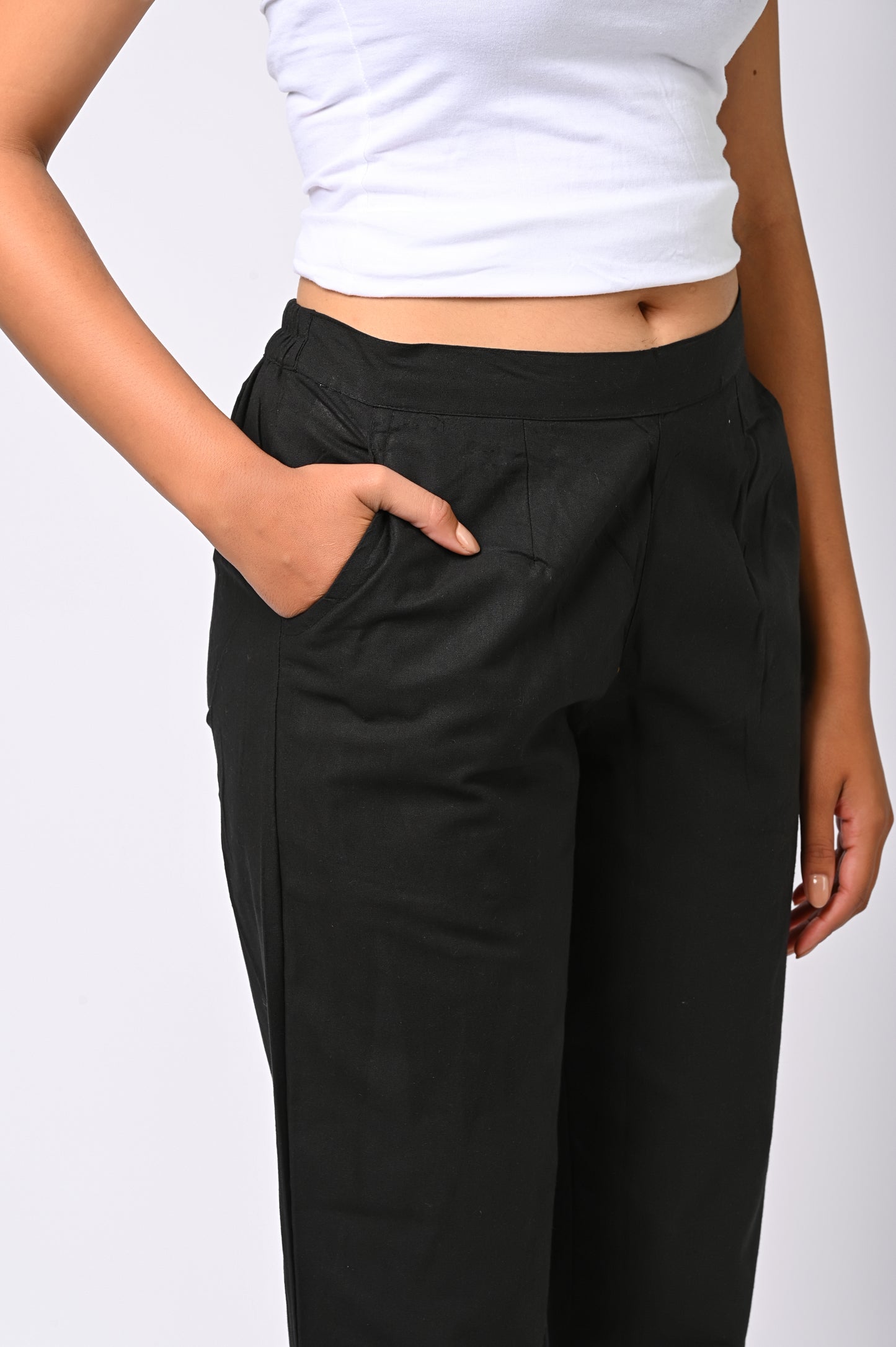 BLACK COTTON PANT FOR WOMEN