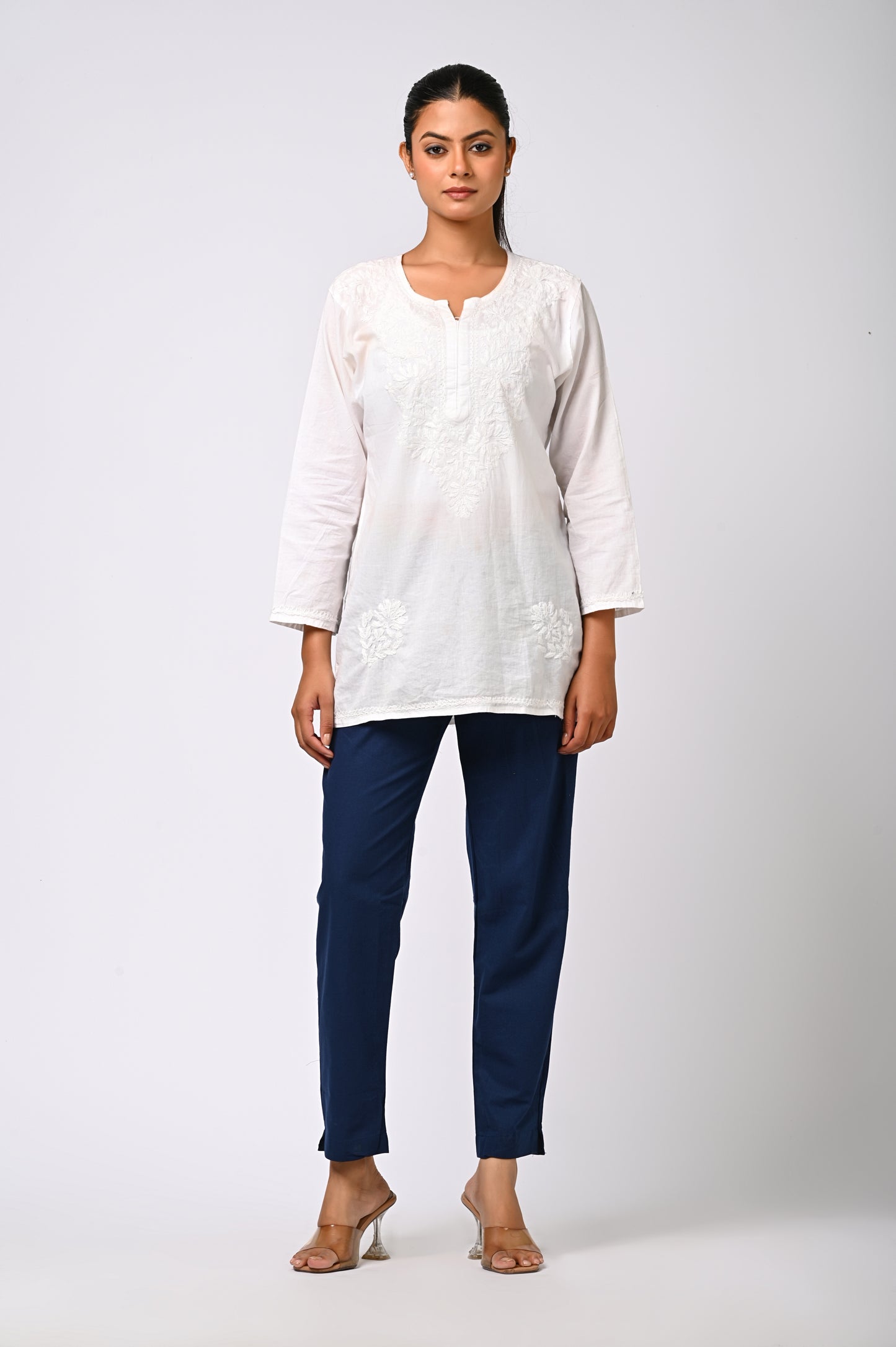 BLUE COTTON PANT FOR WOMEN