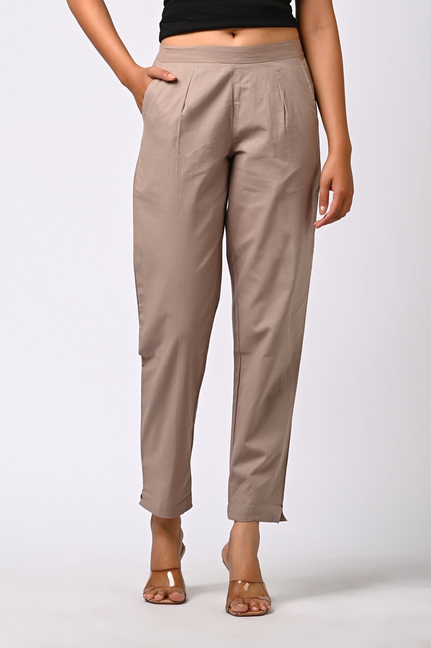 GREY COTTON PANT FOR WOMEN