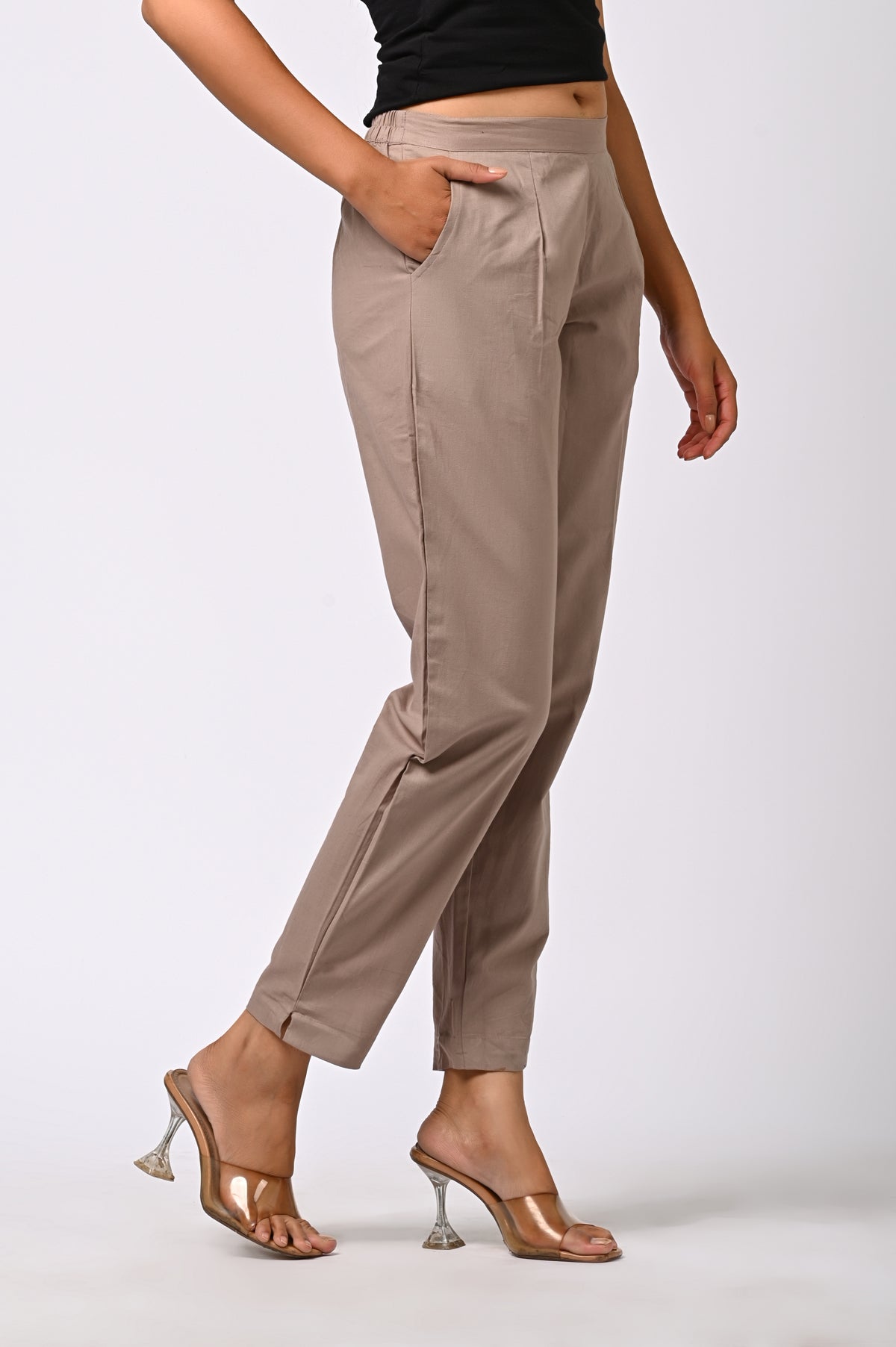 🎁 GREY COTTON PANT FOR WOMEN (Discount)