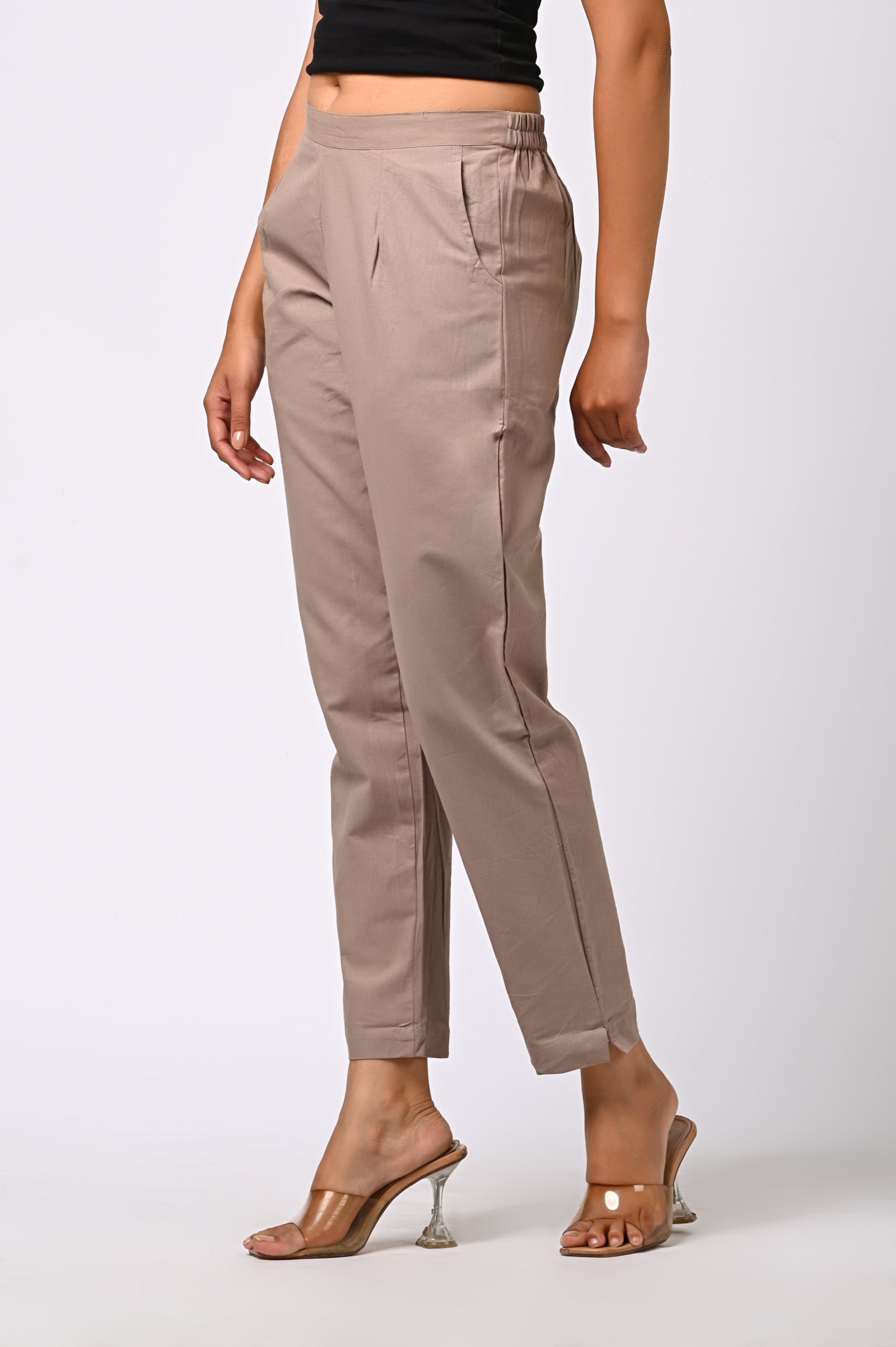 GREY COTTON PANT FOR WOMEN