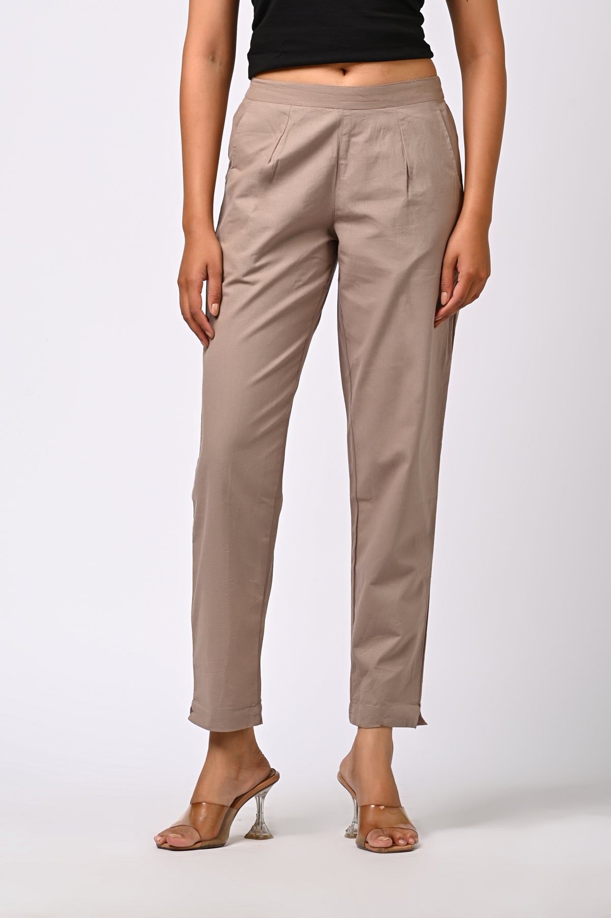 GREY COTTON PANT FOR WOMEN