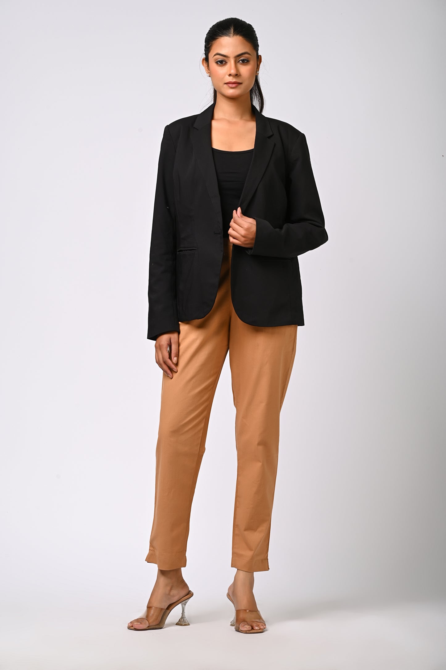 COFFEE COTTON PANT FOR WOMEN