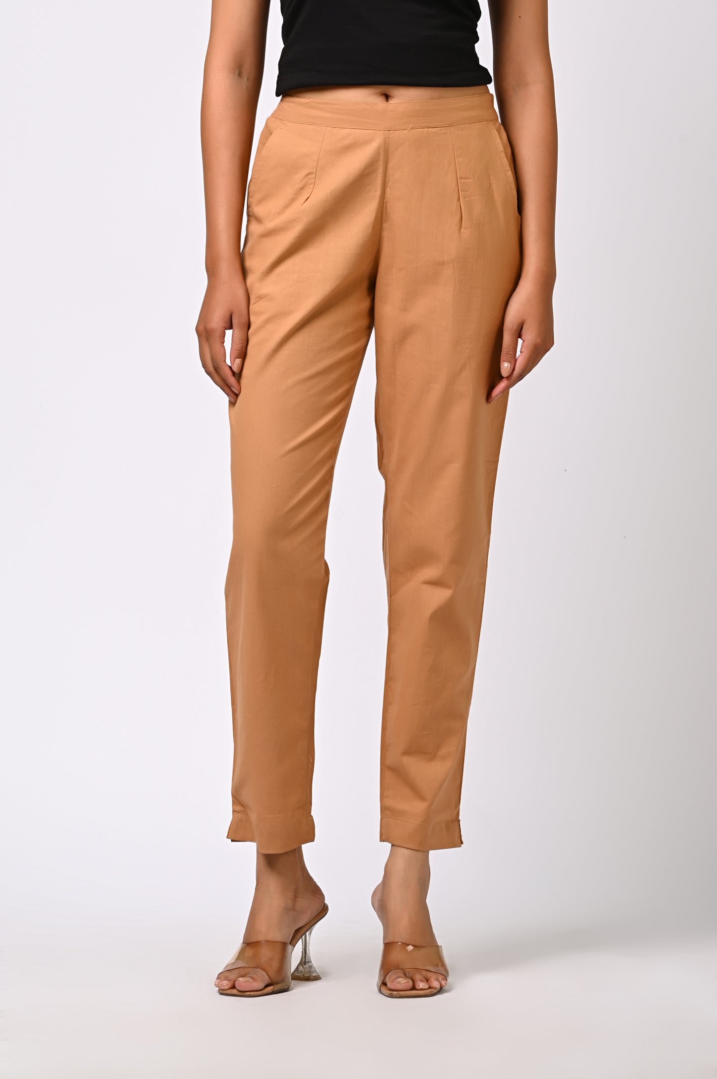COFFEE COTTON PANT FOR WOMEN
