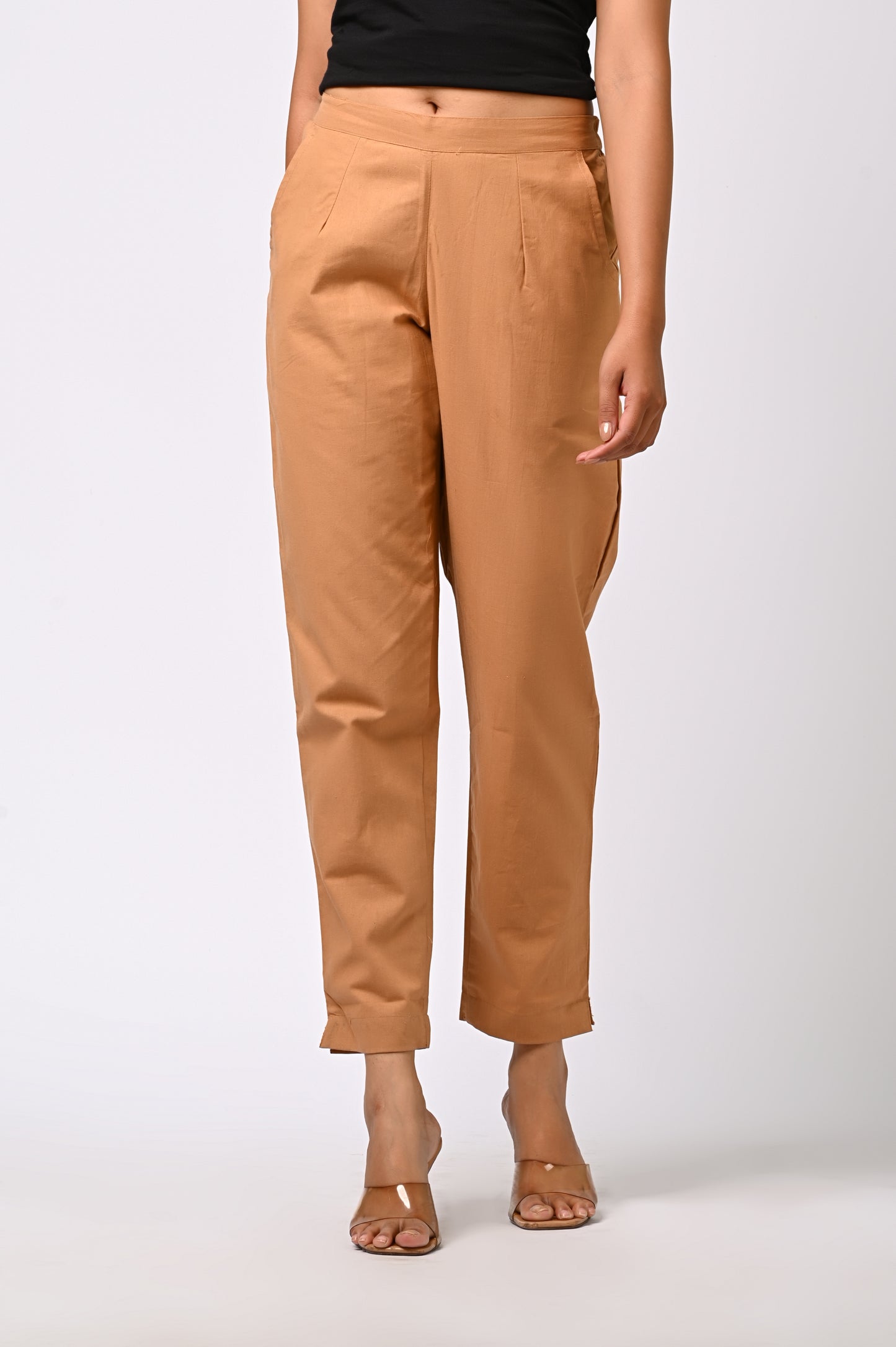 COFFEE COTTON PANT FOR WOMEN