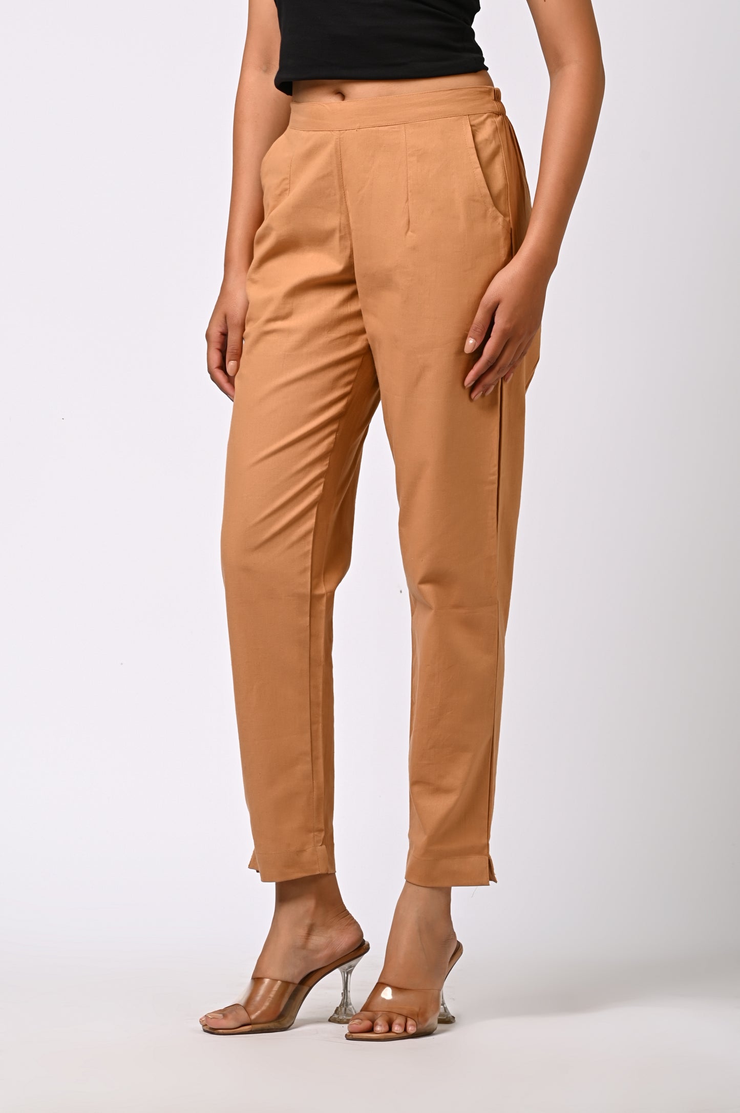 COFFEE COTTON PANT FOR WOMEN