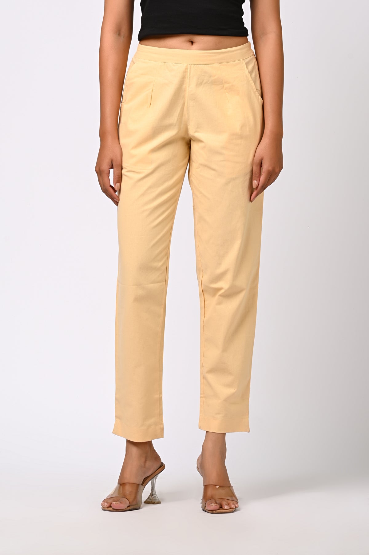 BEIGE COTTON PANT FOR WOMEN