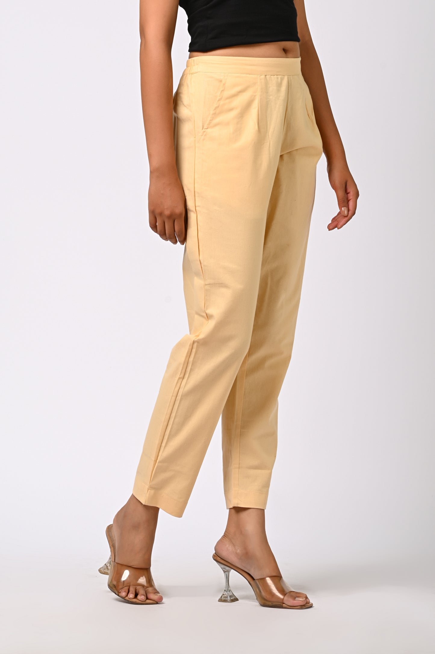 BEIGE COTTON PANT FOR WOMEN