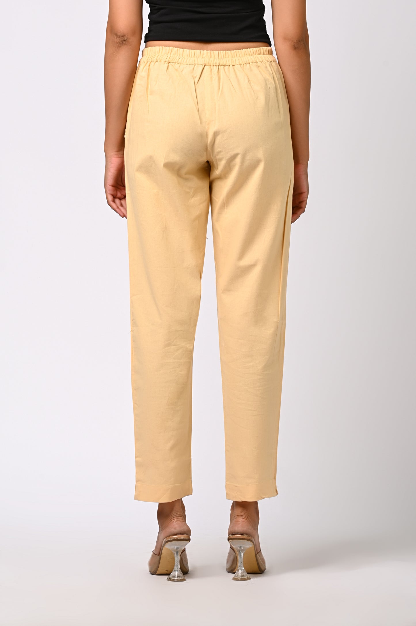 BEIGE COTTON PANT FOR WOMEN