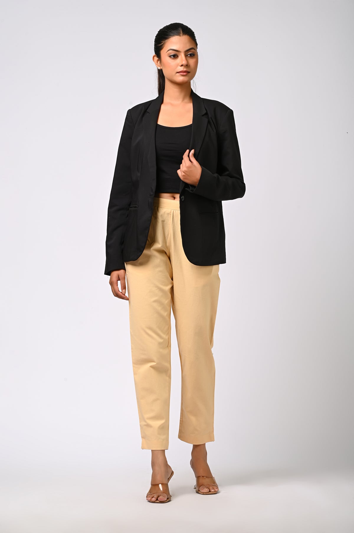 BEIGE COTTON PANT FOR WOMEN