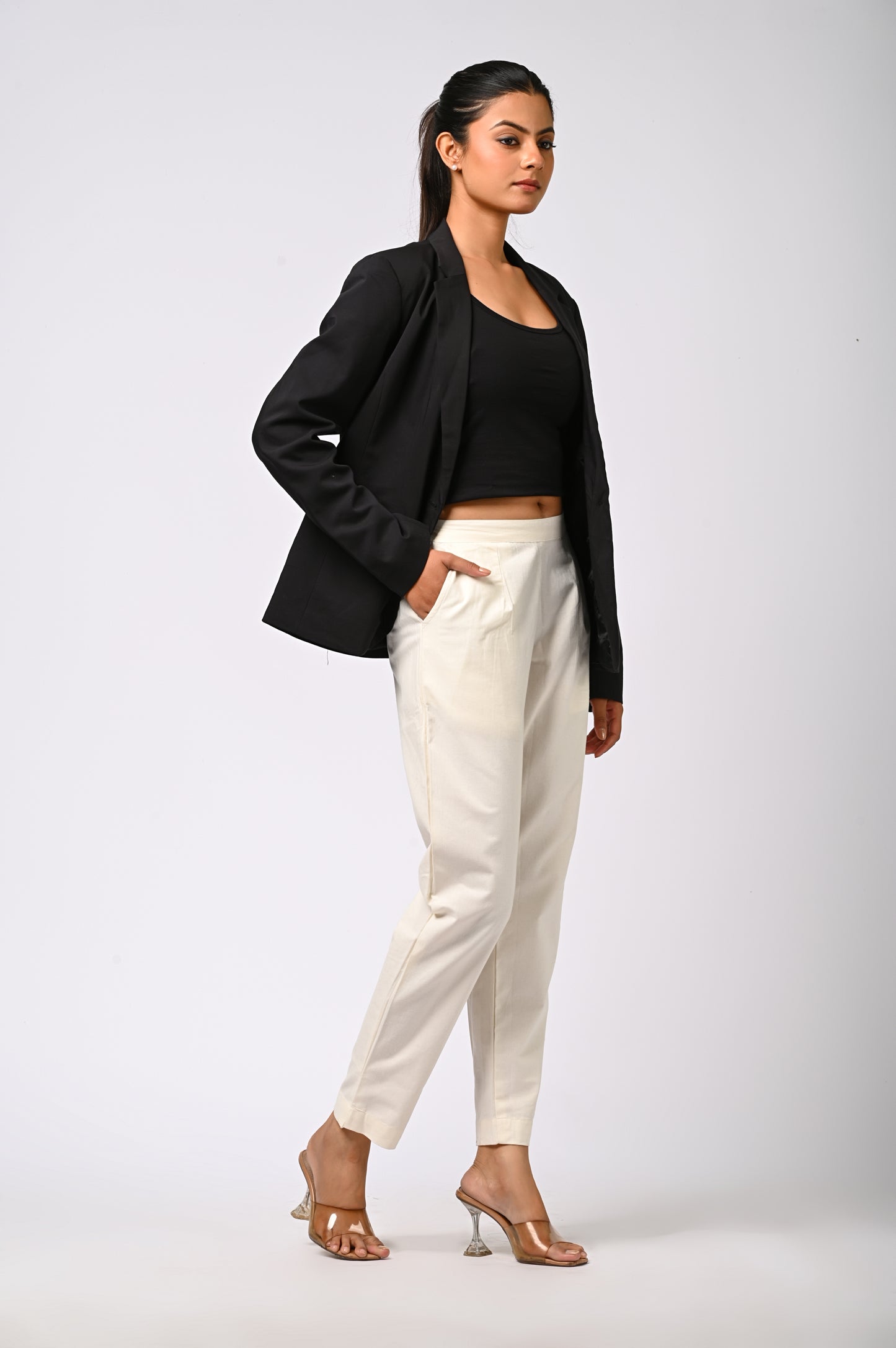 WHITE COTTON PANT FOR WOMEN
