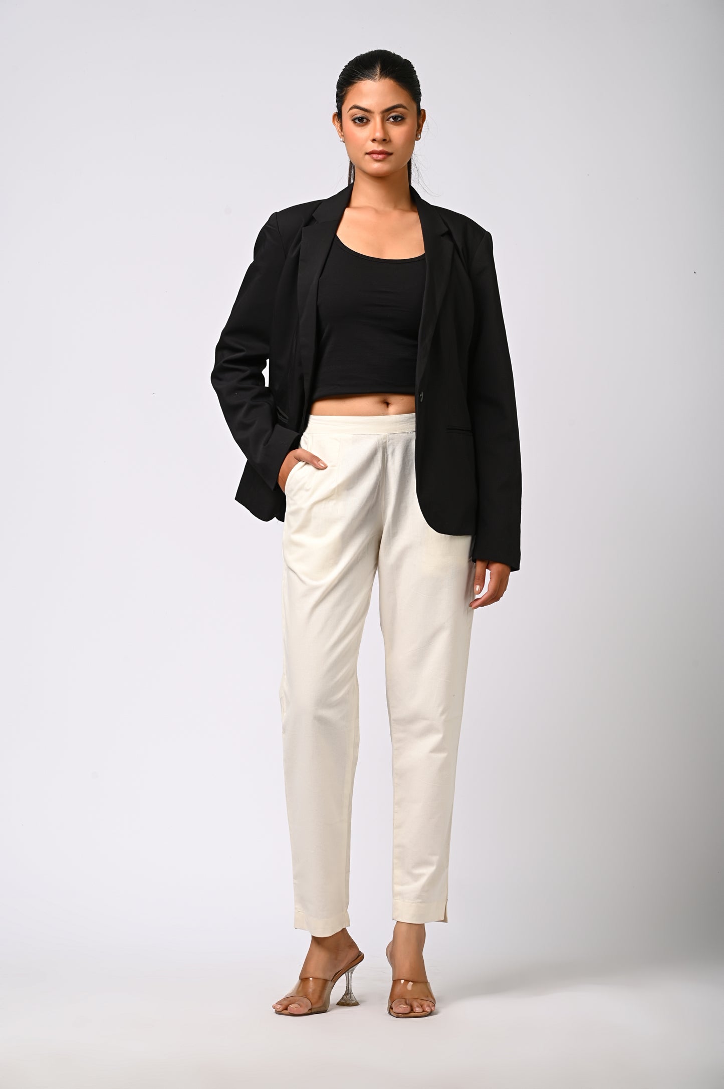 WHITE COTTON PANT FOR WOMEN