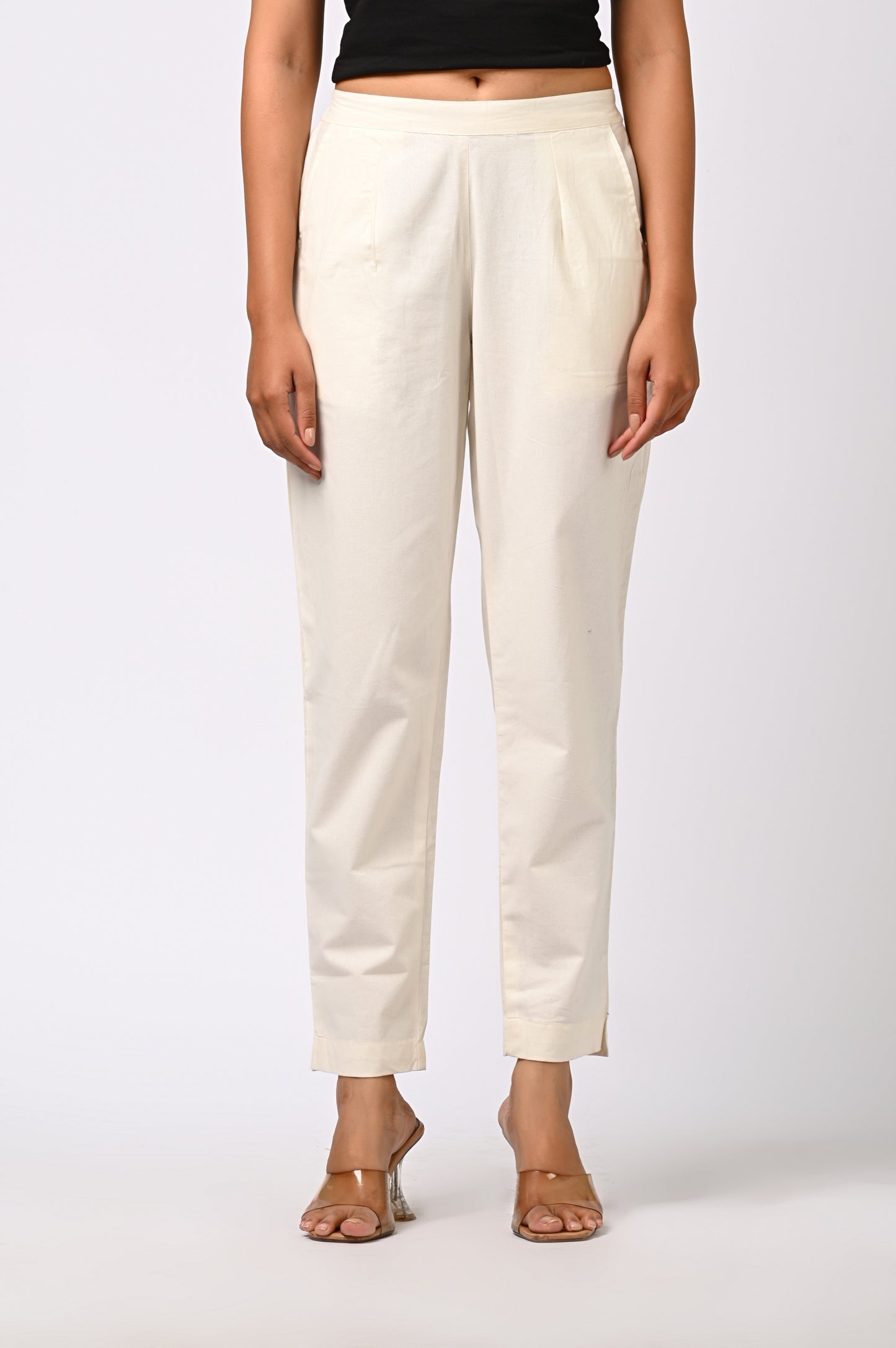 WHITE COTTON PANT FOR WOMEN