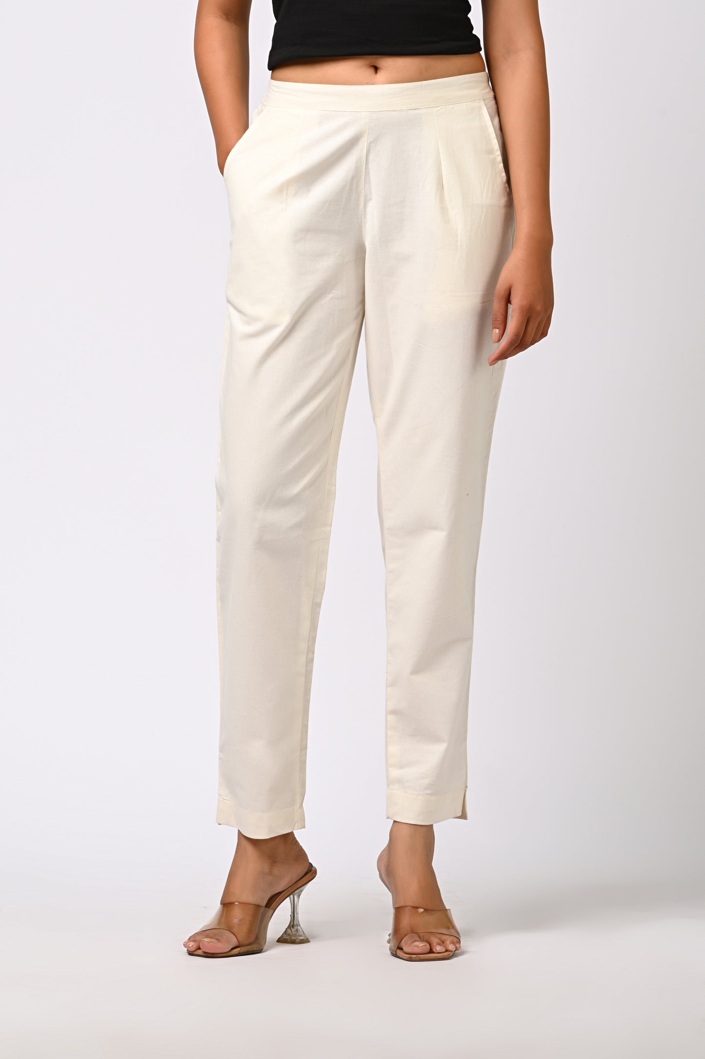 WHITE COTTON PANT FOR WOMEN
