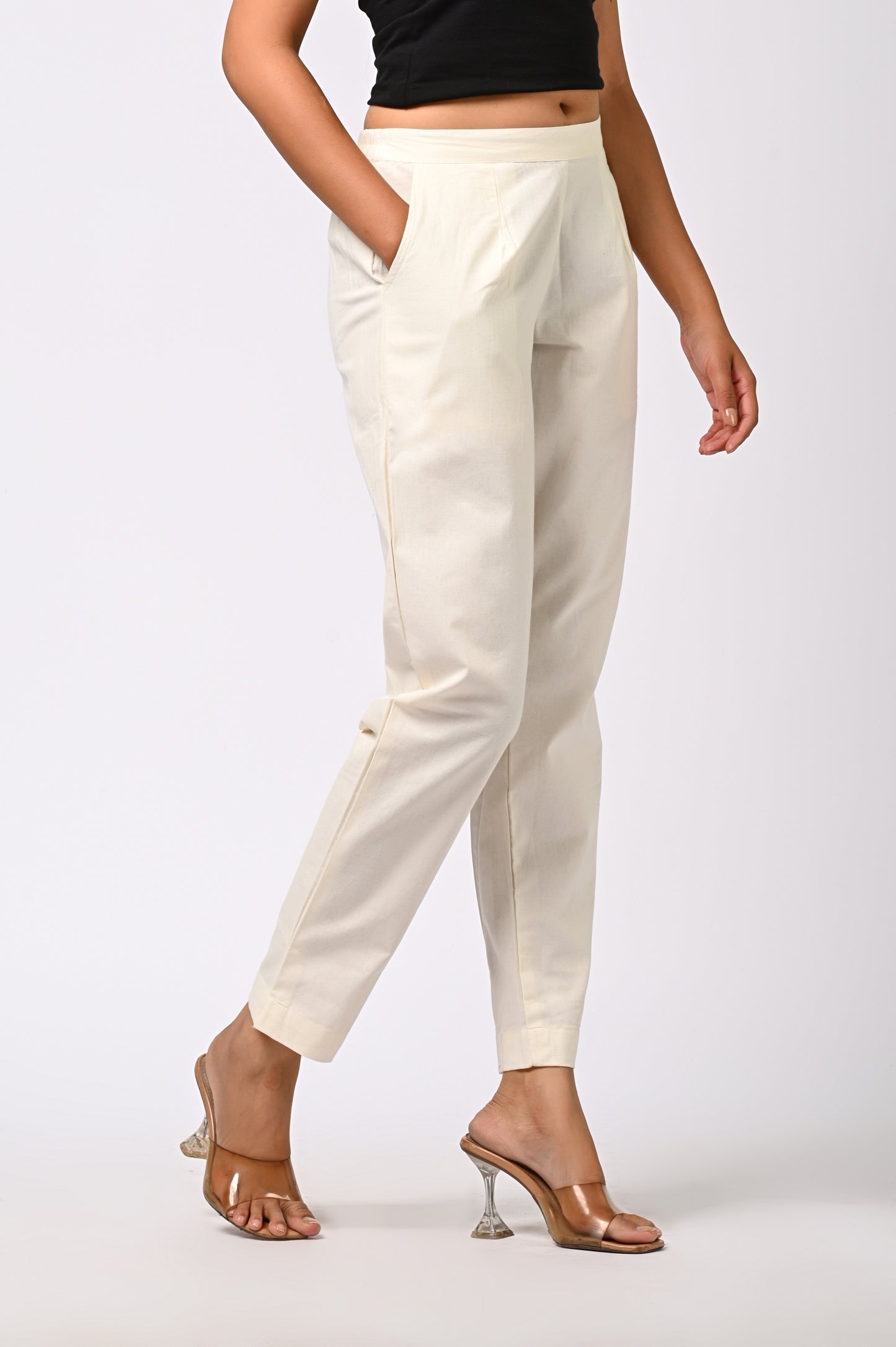 WHITE COTTON PANT FOR WOMEN