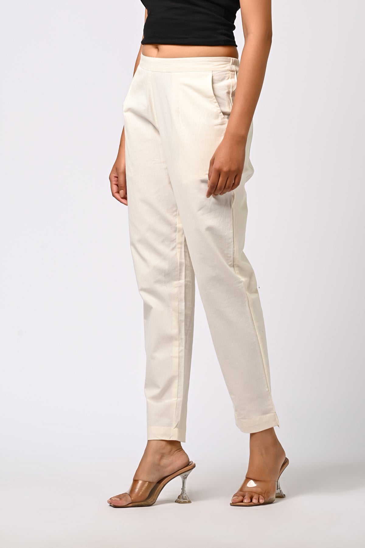 WHITE COTTON PANT FOR WOMEN