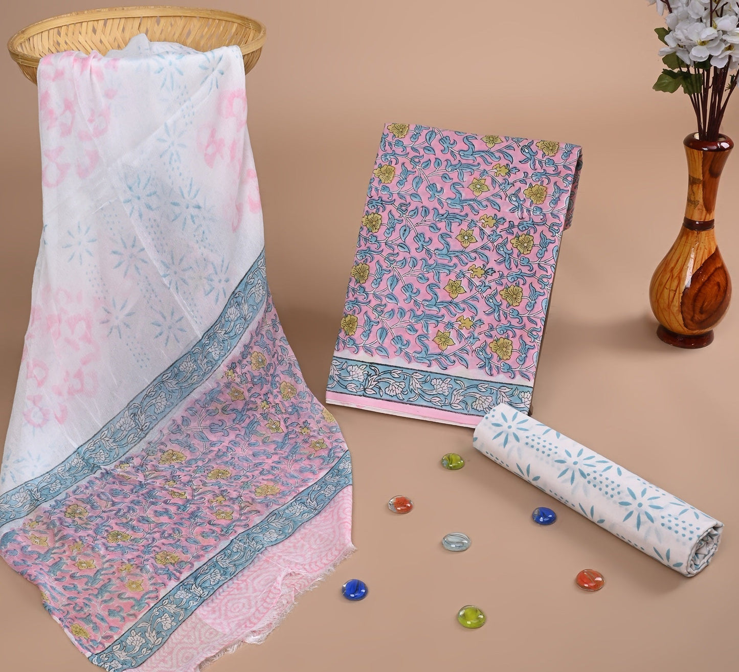 CHIFFON DUPATTA COTTON SUIT