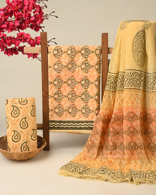 CHIFFON DUPATTA COTTON SUIT