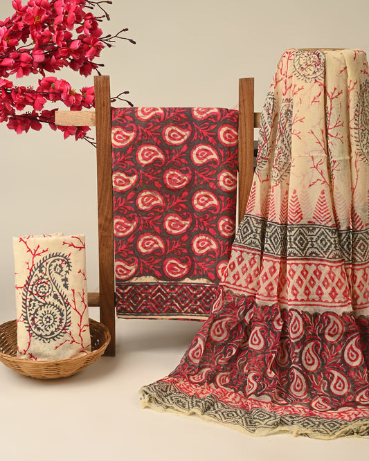 CHIFFON DUPATTA COTTON SUIT