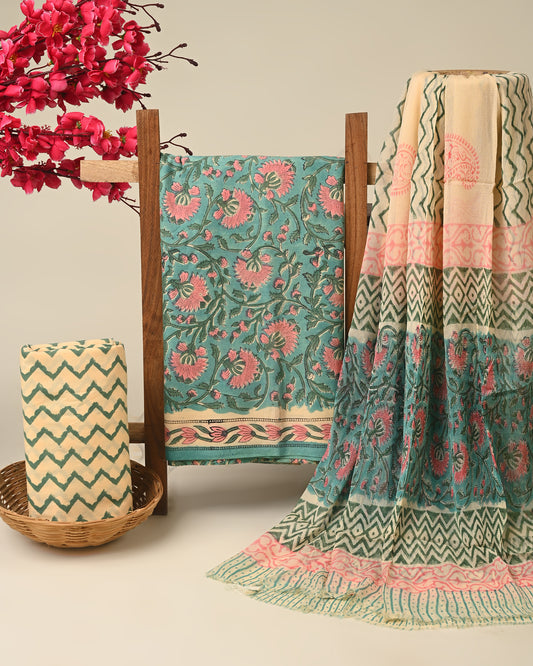 CHIFFON DUPATTA COTTON SUIT