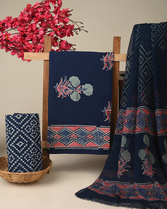 CHIFFON DUPATTA COTTON SUIT