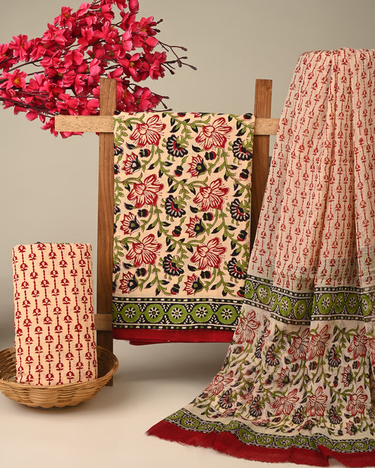 CHIFFON DUPATTA COTTON SUIT