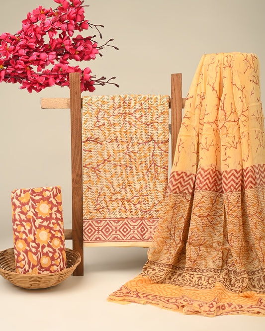 CHIFFON DUPATTA COTTON SUIT