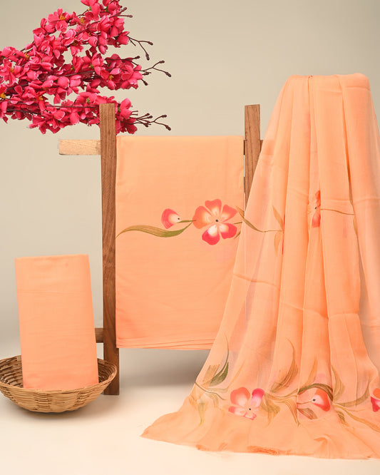 CHIFFON DUPATTA COTTON SUIT