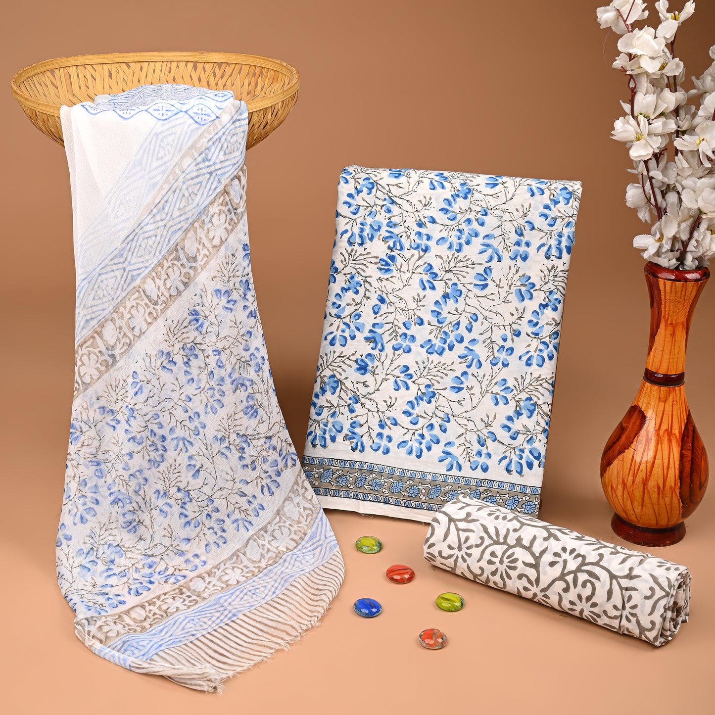 CHIFFON DUPATTA COTTON SUIT