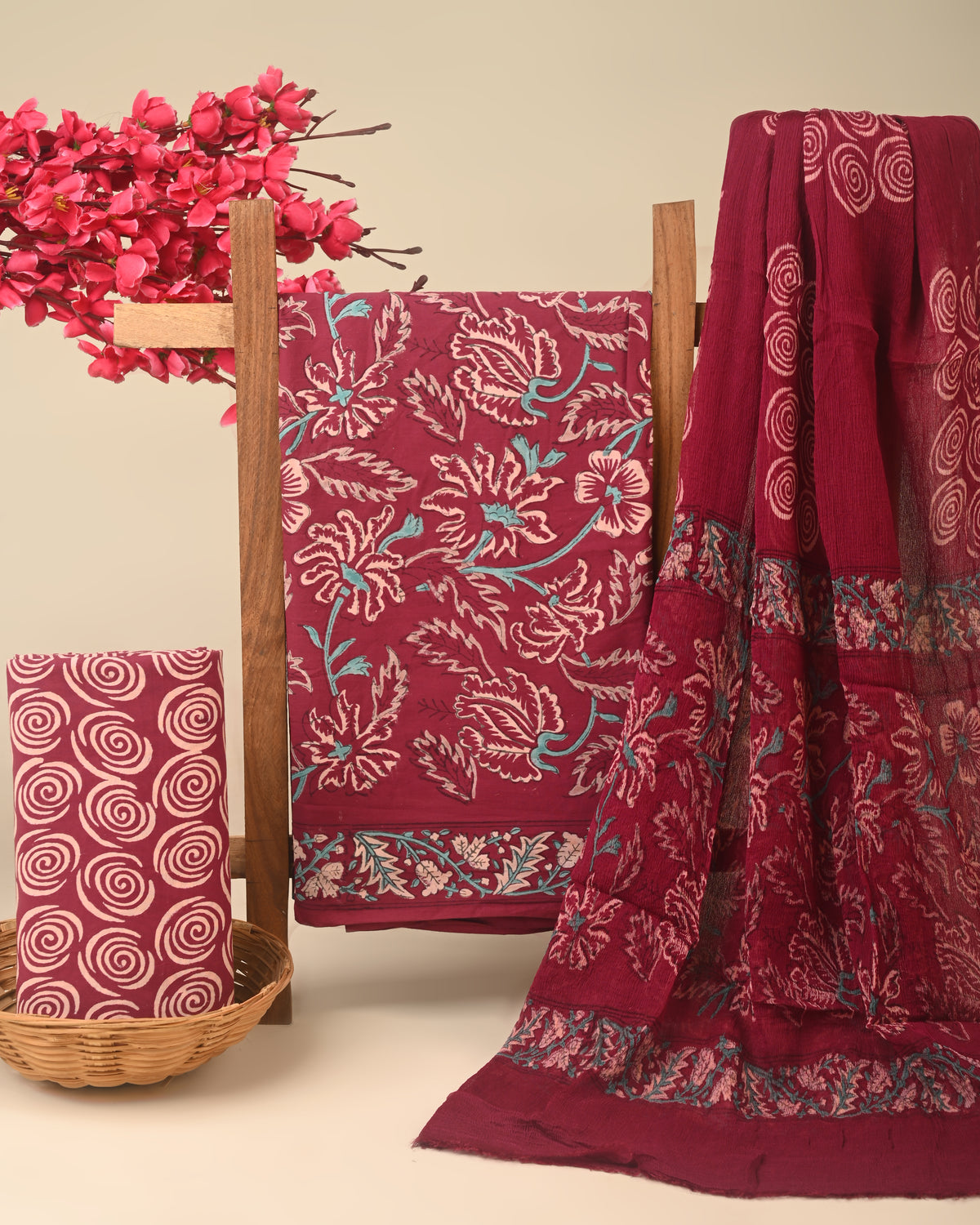 CHIFFON DUPATTA COTTON SUIT
