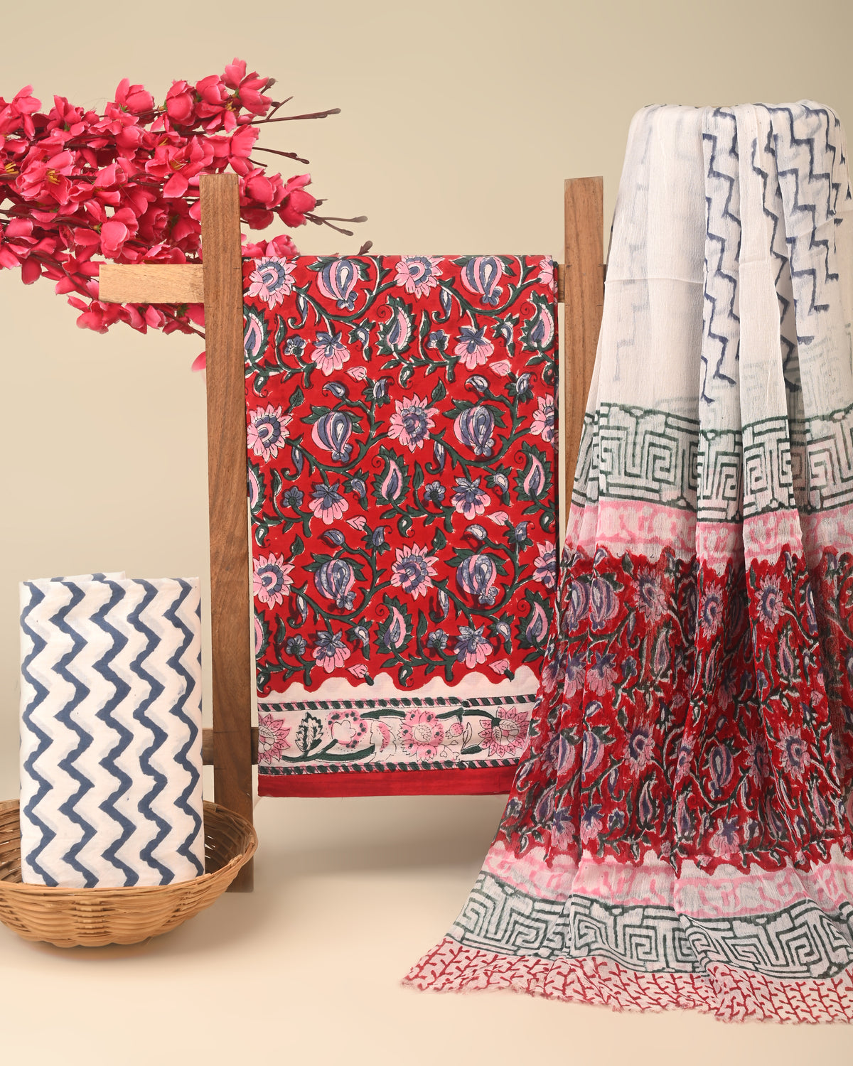CHIFFON DUPATTA COTTON SUIT