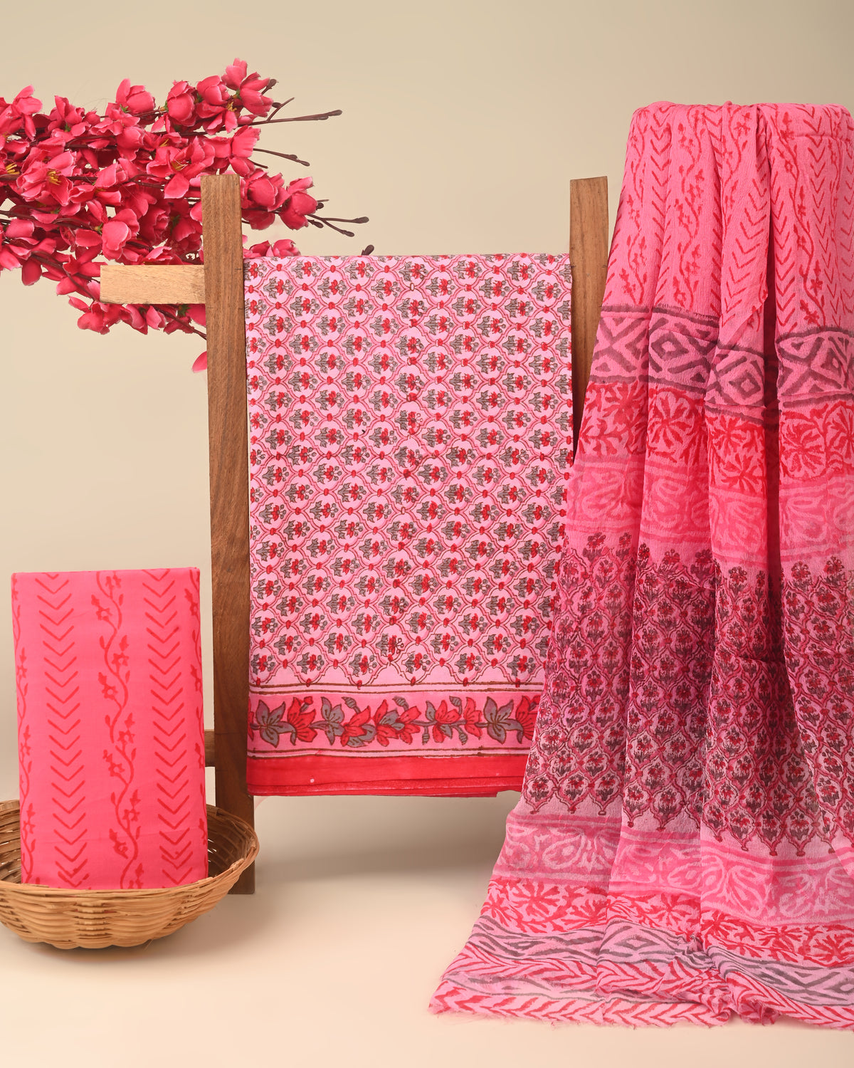 CHIFFON DUPATTA COTTON SUIT