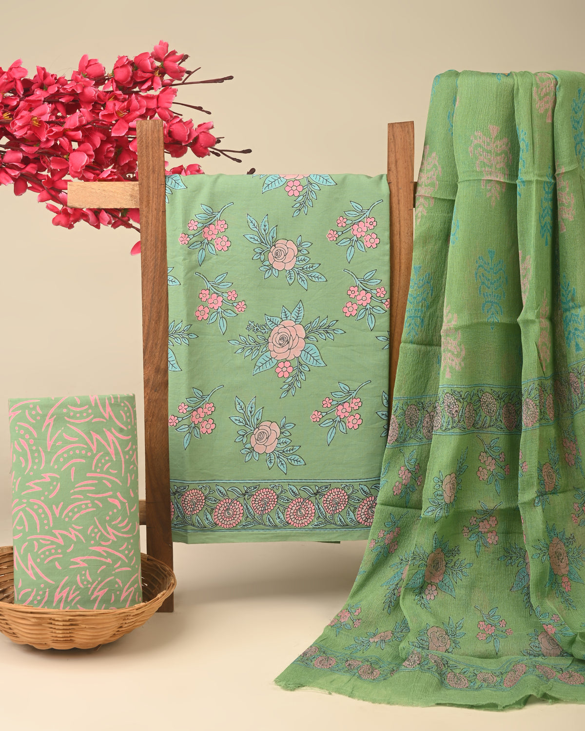 CHIFFON DUPATTA COTTON SUIT