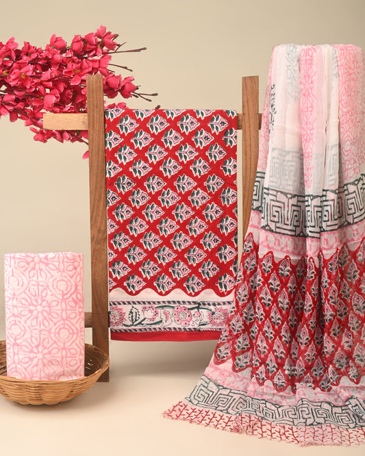 CHIFFON DUPATTA COTTON SUIT