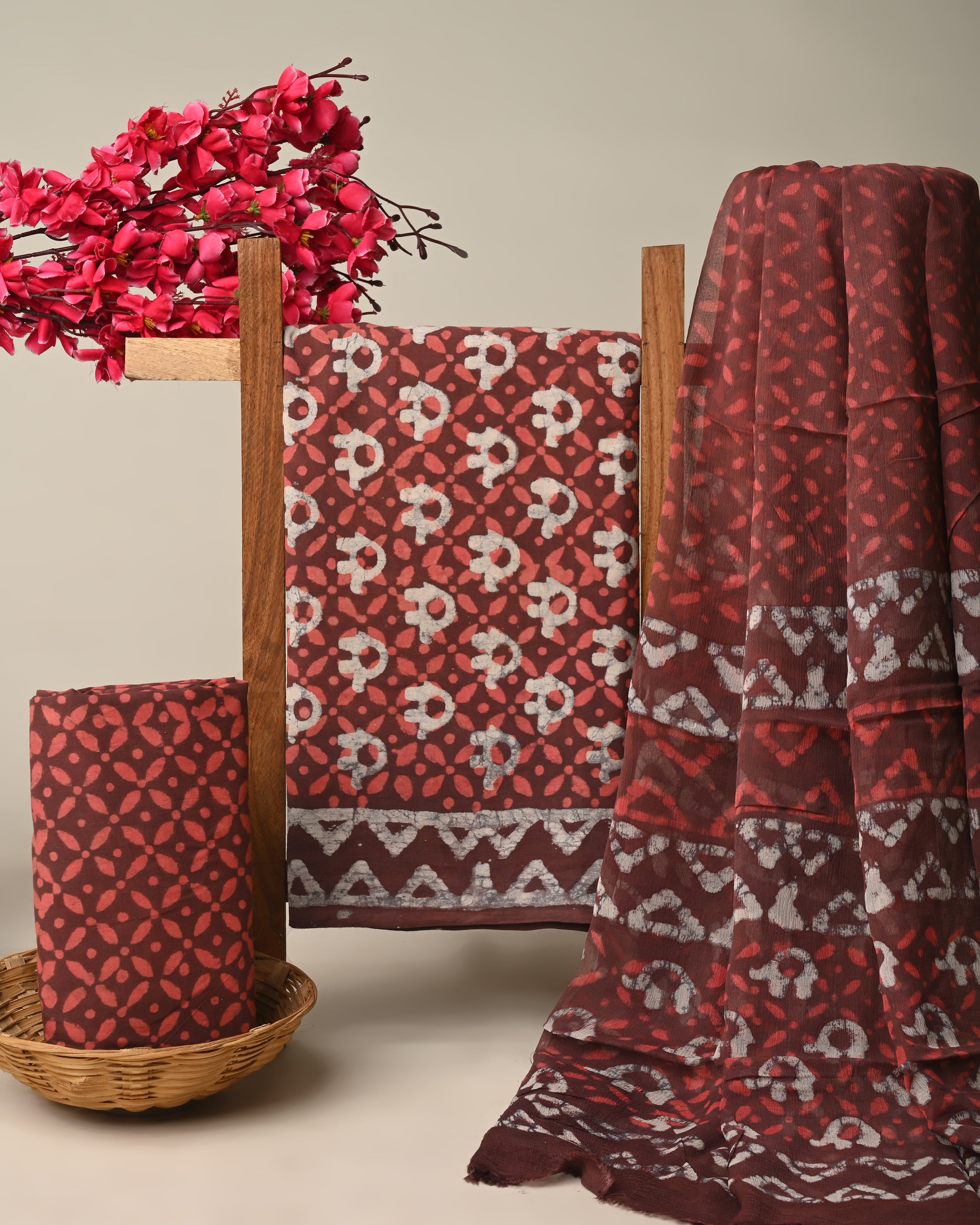 CHIFFON DUPATTA COTTON SUIT