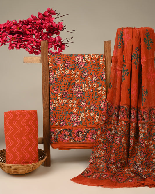 CHIFFON DUPATTA COTTON SUIT