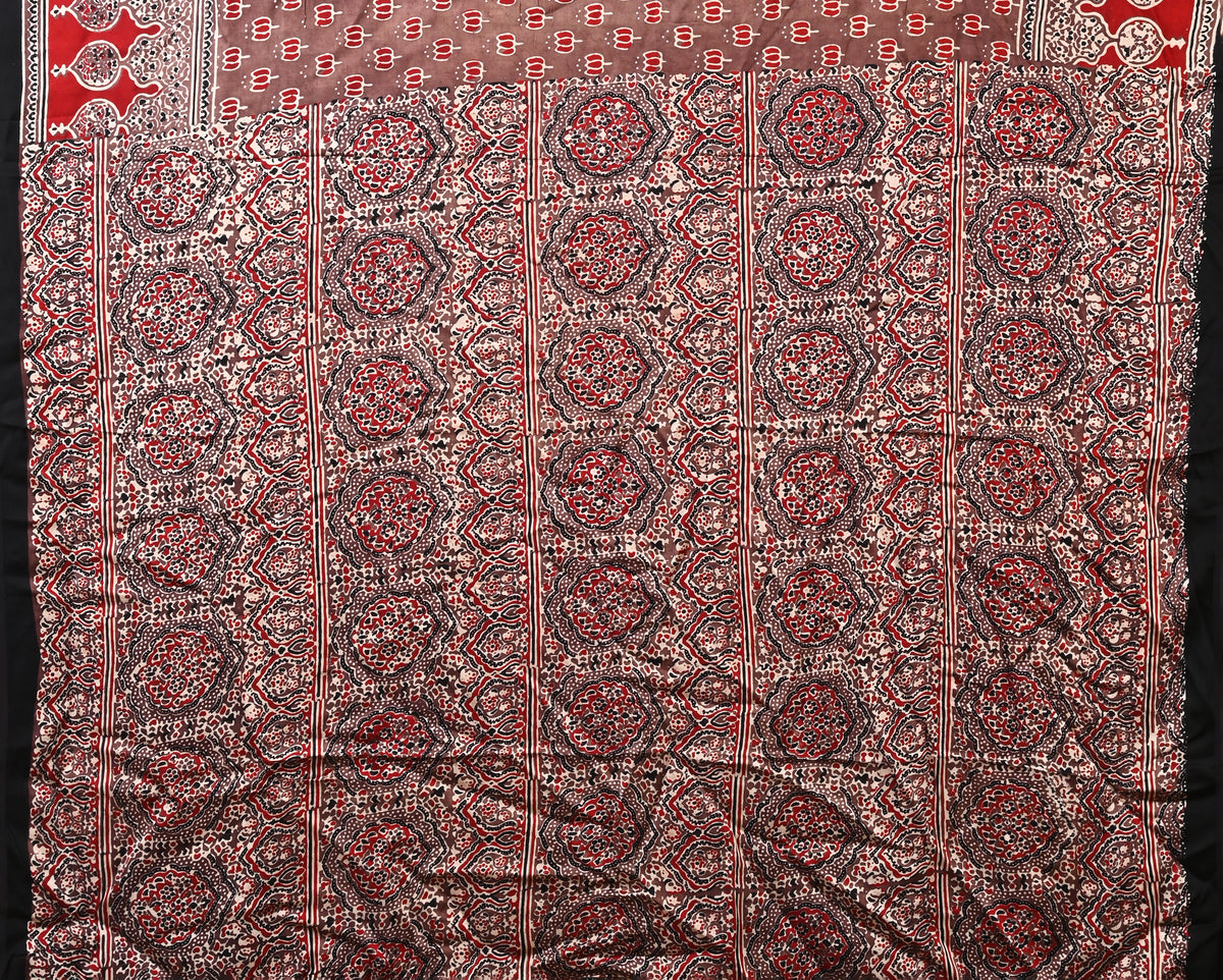 PURE CUPRO MODAL SAREE – AUTHENTIC AJRAKH HANDBLOCK PRINT