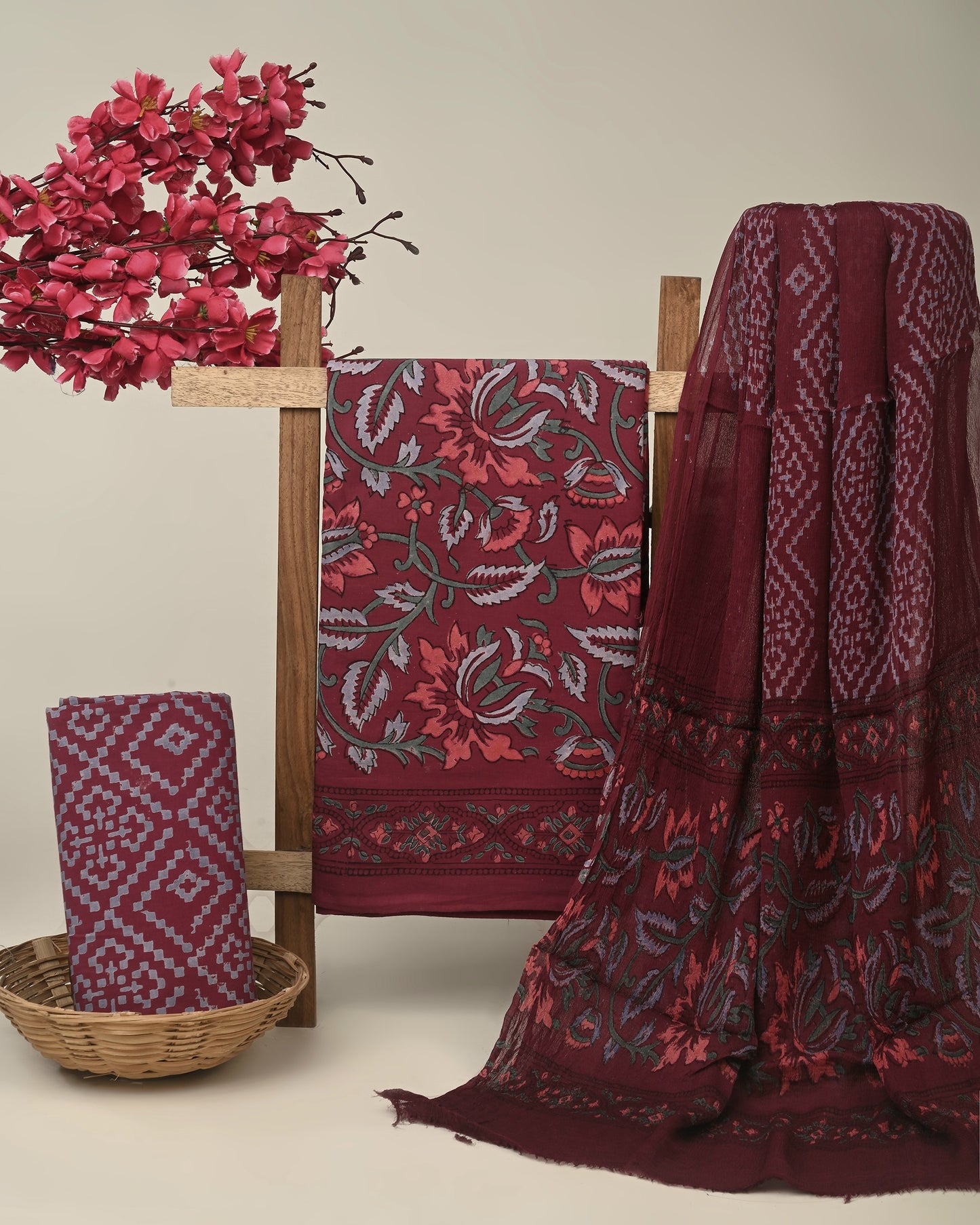 CHIFFON DUPATTA COTTON SUIT