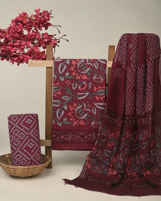 CHIFFON DUPATTA COTTON SUIT