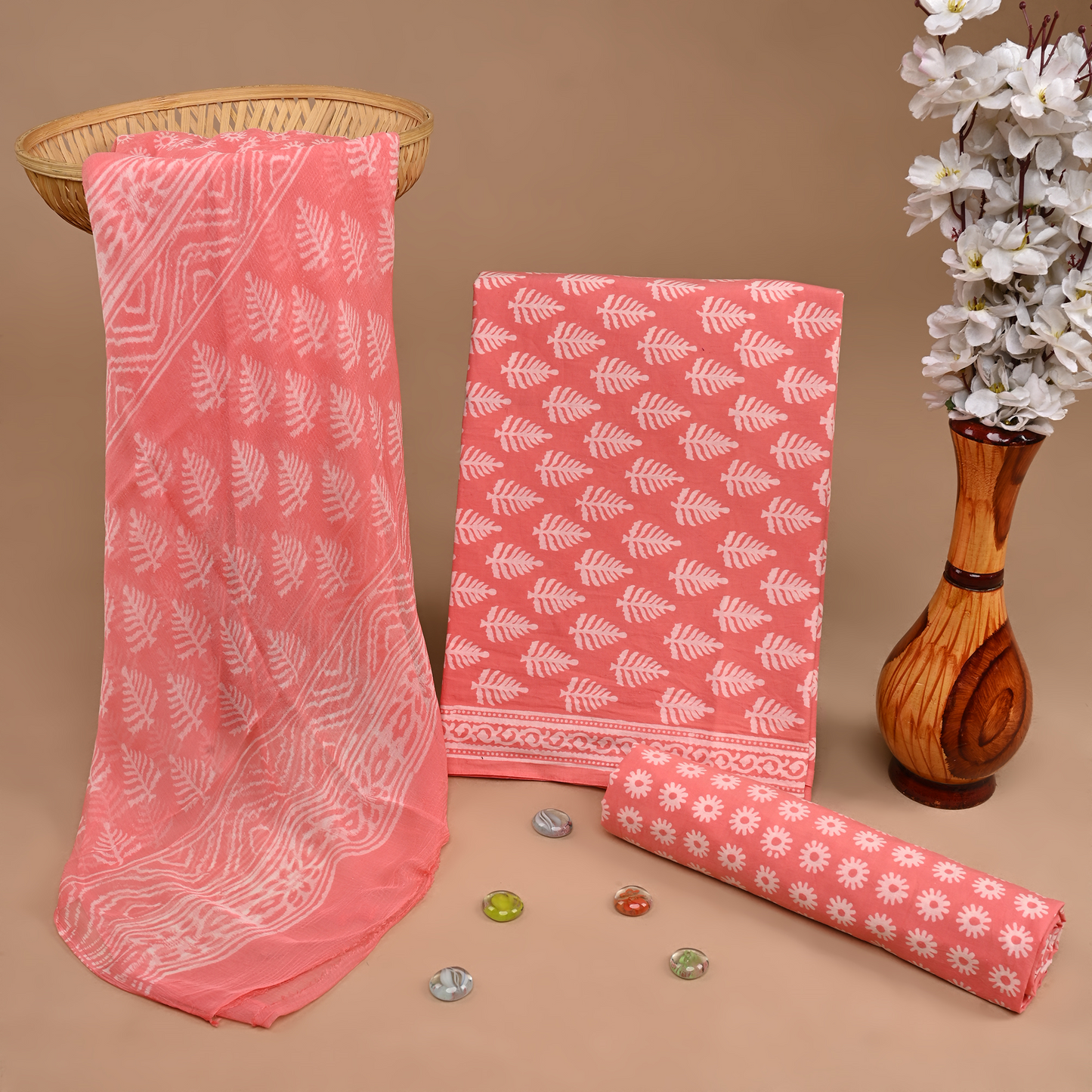 CHIFFON DUPATTA COTTON SUIT