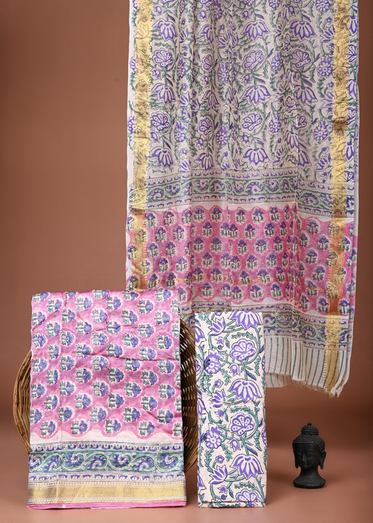 Maheshwari Silk Suit Set