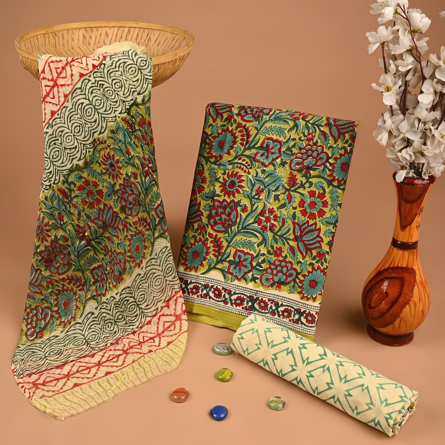 CHIFFON DUPATTA COTTON SUIT