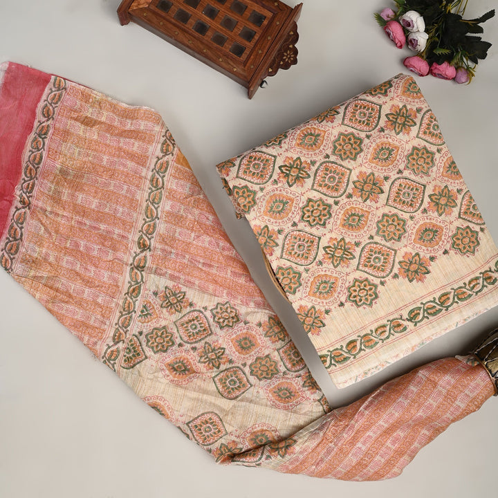 Elevate Your Style with Our Khadi Cotton Embroidery Suit & Khadi Silk Dupatta Set