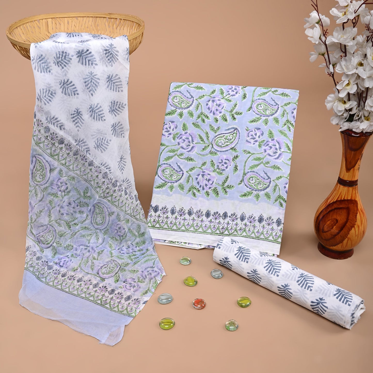 CHIFFON DUPATTA COTTON SUIT