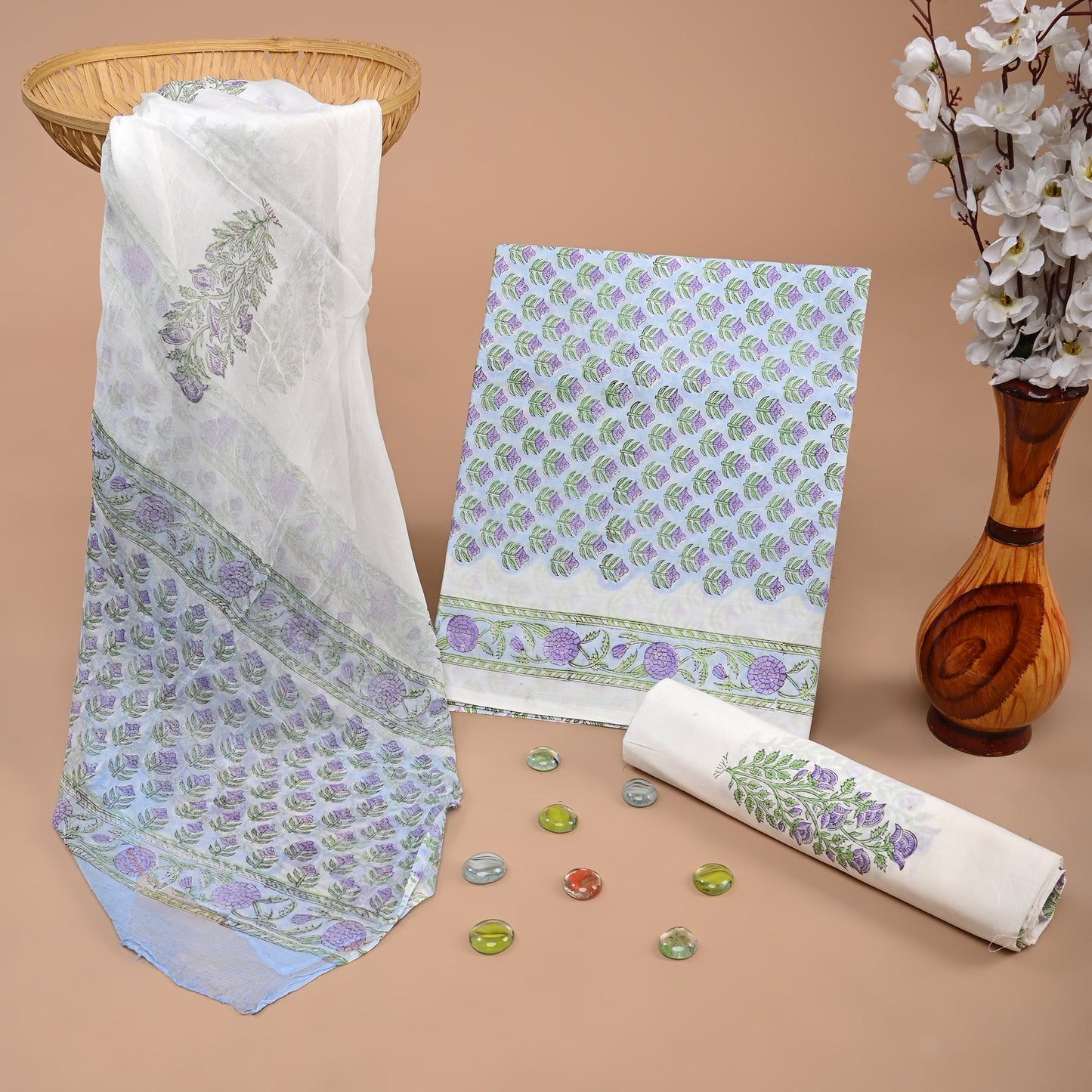 CHIFFON DUPATTA COTTON SUIT