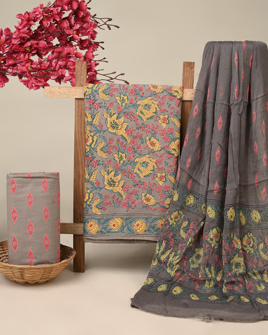 CHIFFON DUPATTA COTTON SUIT