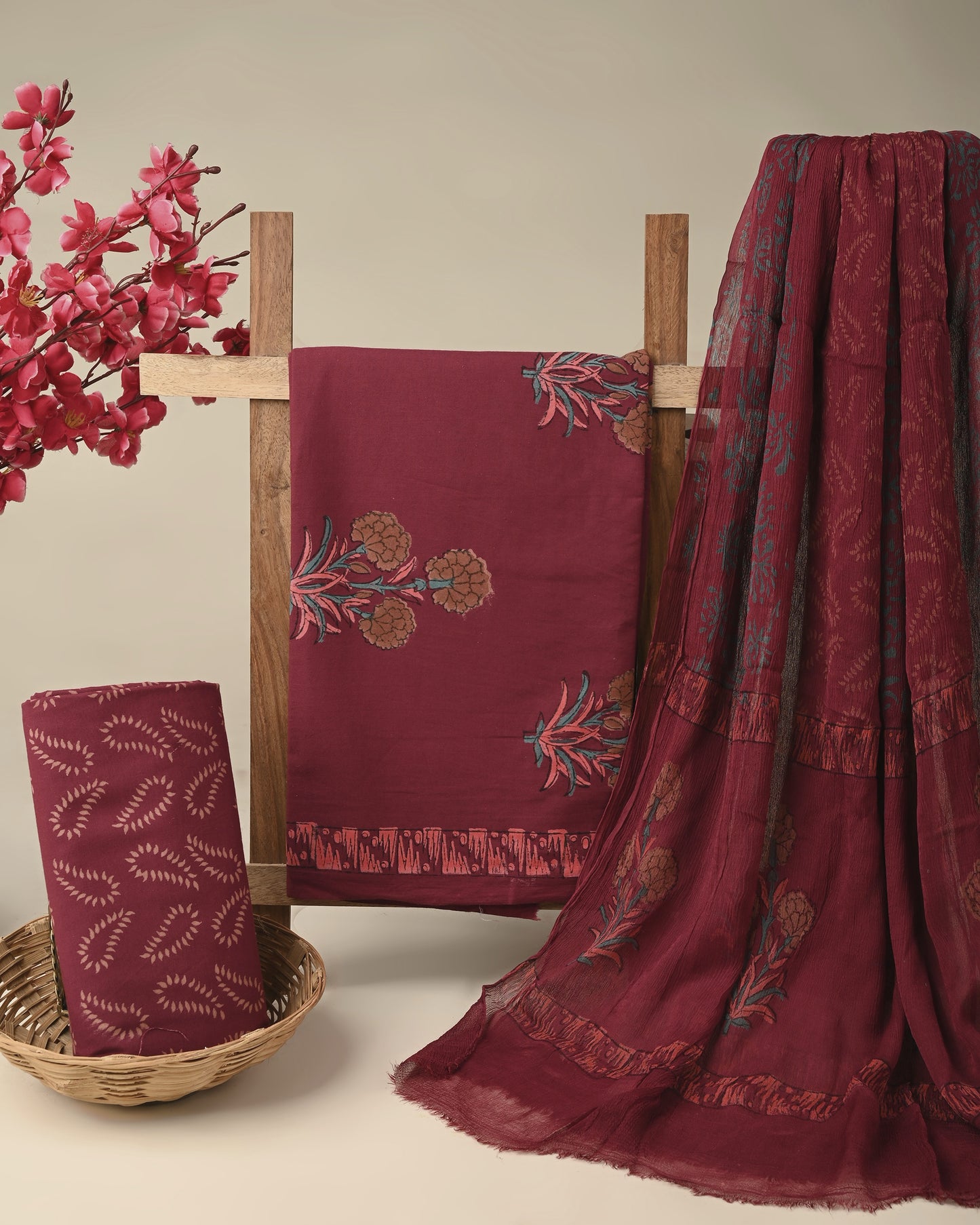 CHIFFON DUPATTA COTTON SUIT